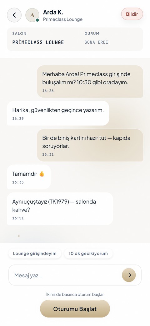 Tanış sohbeti — karşılıklı bağlantı kurulunca açılır